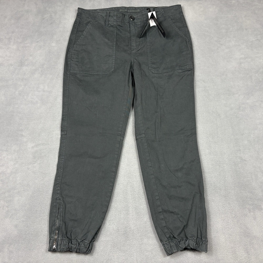NEW Banana Republic Size 10P Petite Utility Jogger Pants Gray Cotton Stretch - Picture 2 of 9